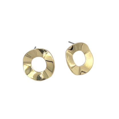 Not Ordinary! - 1 Pair Gold Round Stud Earrings - Perfect Gift for Women - Image 2