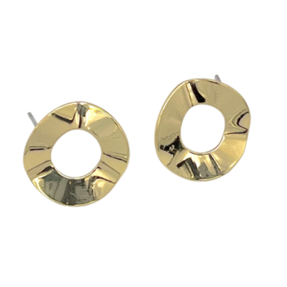 Not Ordinary! - 1 Pair Gold Round Stud Earrings - Perfect Gift for Women